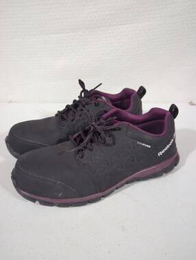 Reebok Sublite Cushion Composite Toe Shoes, Black, Women's 10 W